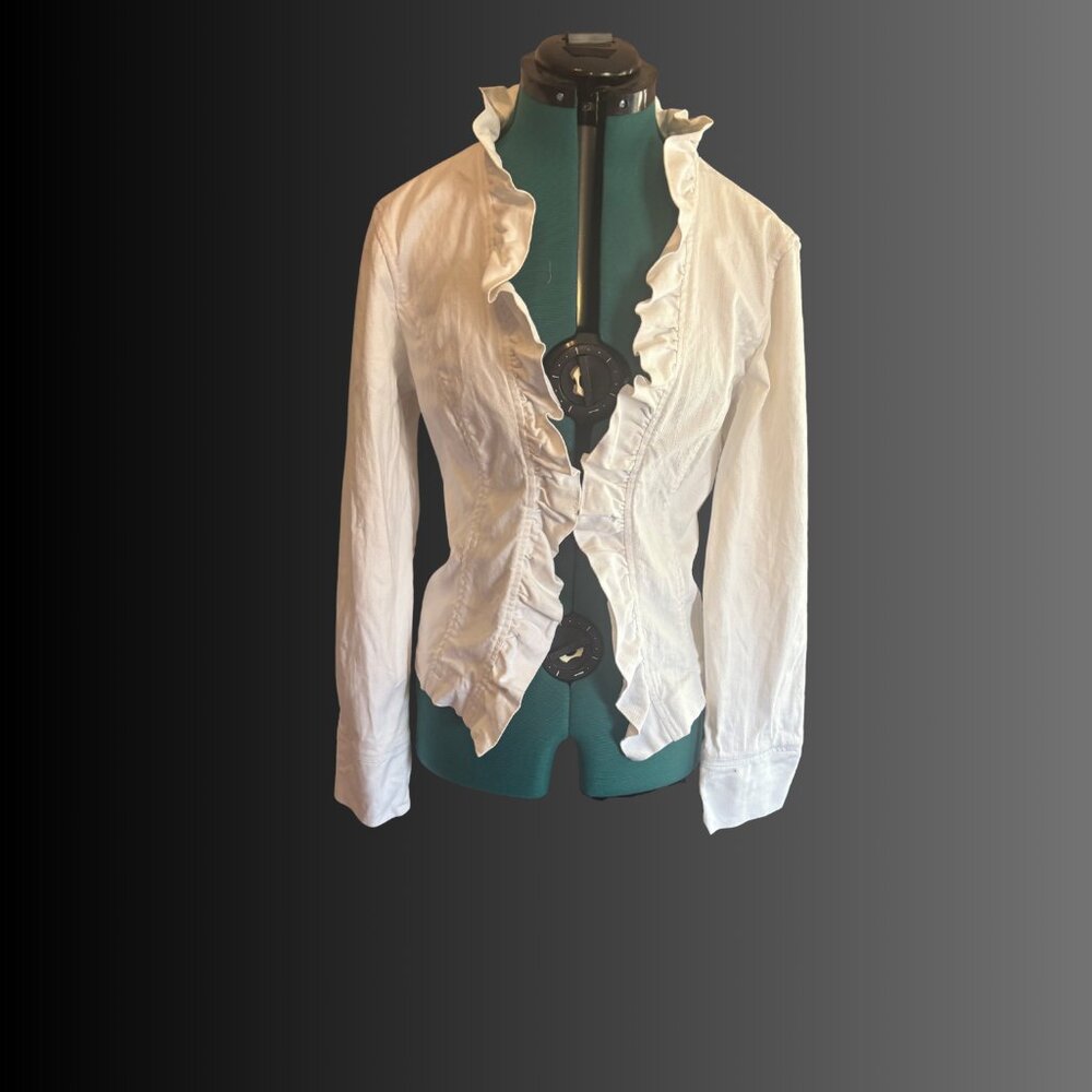 Vintage New York and Company Ruffled Denim Jacket